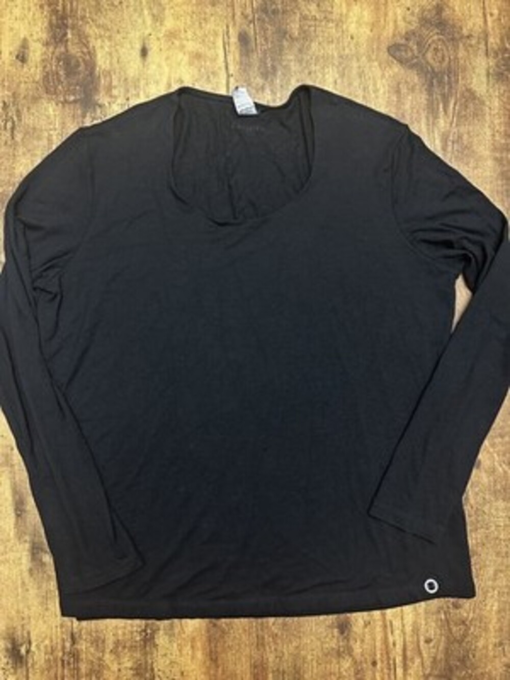 Olsen Europe Women's Black Long Sleeve Scoop Neck Top Large